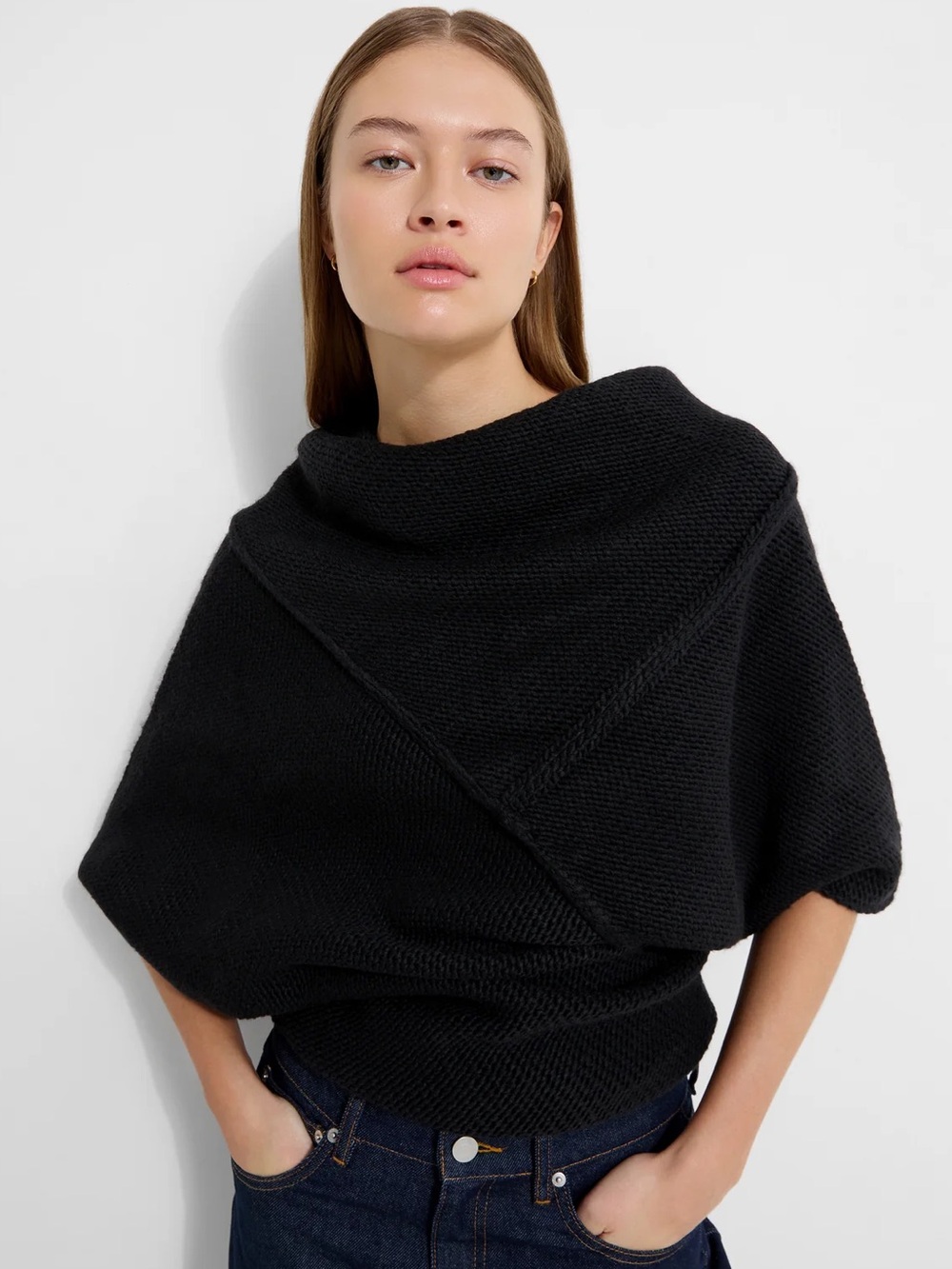 NWT Marcella NYC Palmer Knit Top Black Size M